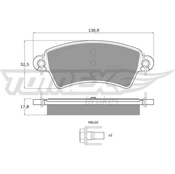 Brzdová destička Sada brzdových destiček, kotoučová brzda TOMEX Brakes TX 13-41