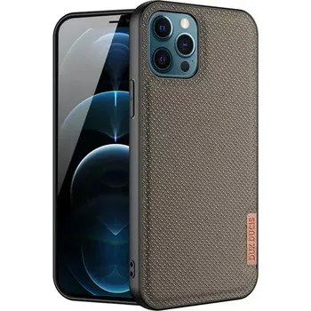 Pouzdro na mobilní telefon Elegantní zelené pouzdro Dux Ducis Fino Nylon na mobil Apple iPhone 12 Pro / Apple iPhone 12 (Silikonový kryt či obal Dux Ducis Fino Nylon na mobilní telefon v nylonovém provedení Apple iPhone 12 / Apple iPhone 12 Pro - zelené)