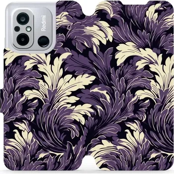 Pouzdro na mobilní telefon Flipové pouzdro Mobiwear - Xiaomi Redmi 12C - VA46S Fialové rostliny (Knížkové flip pouzdro, obal, kryt na mobil Xiaomi Redmi 12C - VA46S Fialové rostliny, materiál Umělá kůže + TPU - ochrana 360°, stojánek, silikonová vanička, magnetické zavírání)