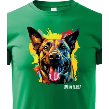 Chlapecké tričko Dětské tričko Belgický ovčák, Barva Zelená, Velikost 146 cm/10 roků, Canvas Dětské tričko 2426