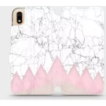 Pouzdro na mobilní telefon Knížkové flip pouzdro Mobiwear - na Huawei Y5 2019 / Honor 8S - MX02R - Marble triangle (Flipové knížkové vyklápěcí pouzdro Mobiwear na mobilní telefon Huawei Y5 (2019) / Honor 8S s pěkným motivem MX02R - Marble triangle)