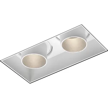 Wever & Ducré Bezrámečkové dvojité vestavné svítidlo Sneak Trimless 2.0 Teplota chromatičnosti: Dim to Warm 2000-3000 Kelvinů, Barva vnější / barva vnitřní: Bílá / Stříbrná 155651W9