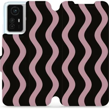 Pouzdro na mobilní telefon Flipové pouzdro Mobiwear - Xiaomi Redmi Note 12S - VA54S Fialové vlnky (Knížkové flip pouzdro, obal, kryt na mobil Xiaomi Redmi Note 12S - VA54S Fialové vlnky, materiál Umělá kůže + TPU - ochrana 360°, stojánek, silikonová vanička, magnetické zavírání)