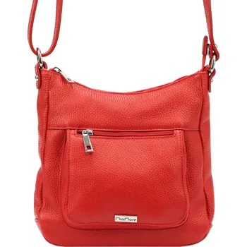 Kabelka Kožená crossbody kabelka MiaMore 01-039 červená