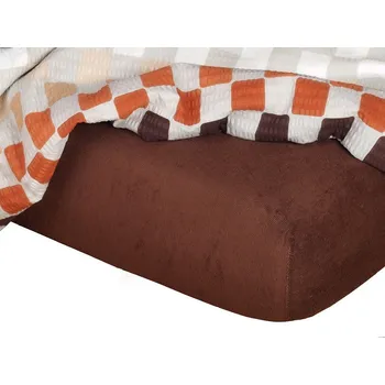 Prostěradlo Froté prostěradlo tmavě hnědá - 90x200/20 cm jednolůžko
