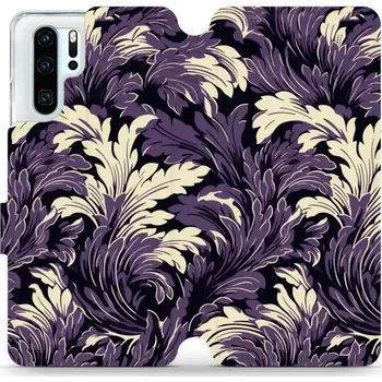 Pouzdro na mobilní telefon Flipové pouzdro Mobiwear - Huawei P30 Pro - VA46S Fialové rostliny (Knížkové flip pouzdro, obal, kryt na mobil Huawei P30 Pro - VA46S Fialové rostliny, materiál Umělá kůže + TPU - ochrana 360°, stojánek, silikonová vanička, magnetické zavírání)