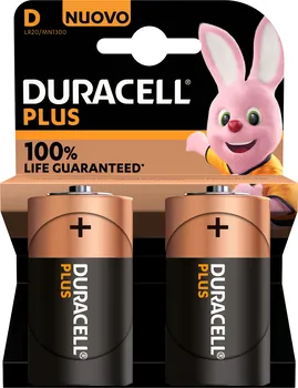 Článková baterie Duracell Plus 100 D 2 ks