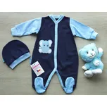 AMÁLKA Bavlněný modrý overal s čepičkou, slon Velikost: 56