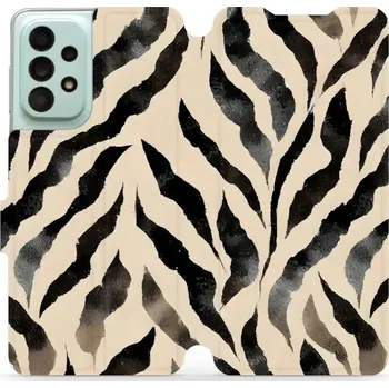 Pouzdro na mobilní telefon Flipové pouzdro Mobiwear - Samsung Galaxy A33 5G - VA53S Zebří (Knížkové flip pouzdro, obal, kryt na mobil Samsung Galaxy A33 5G - VA53S Zebří, materiál Umělá kůže + TPU - ochrana 360°, stojánek, silikonová vanička, magnetické zavírání)