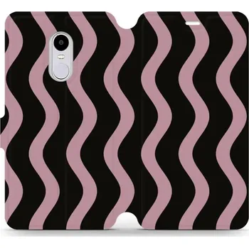 Pouzdro na mobilní telefon Flipové pouzdro Mobiwear - Xiaomi Redmi Note 4 Global - VA54S Fialové vlnky (Knížkové flip pouzdro, obal, kryt na mobil Xiaomi Redmi Note 4 Global - VA54S Fialové vlnky, materiál Umělá kůže + TPU - ochrana 360°, stojánek, silikonová vanička, magnetické)