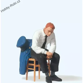 Modelová železnice Postavičky Vlakvedoucí ve služebním voze G - Preiser 45510 (Zahradní železnice)