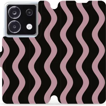 Pouzdro na mobilní telefon Flipové pouzdro Mobiwear - Xiaomi Redmi Note 13 Pro 5G / Poco X6 5G - VA54S Fialové vlnky (Knížkové flip pouzdro, obal, kryt na mobil Xiaomi Redmi Note 13 Pro 5G / Poco X6 5G - VA54S Fialové vlnky, materiál Umělá kůže + TPU - ochrana 360°, stojánek,)