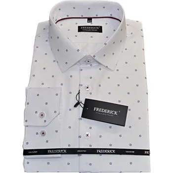 Pánská košile Pánská košile s dlouhým rukávem - střih REGULAR - vzor F659 - bíla barva se vzorem - 40