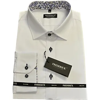 Pánská košile Pánská košile s dlouhým rukávem - střih REGULAR - vzor F430 - bílá barva. - 48