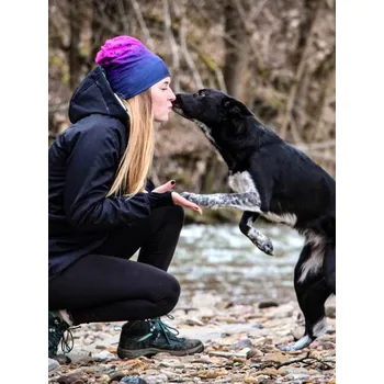 Čepice Sport. čepice oboustr. delší B13 růžová - modrá