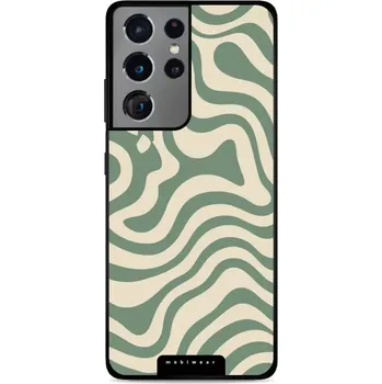 Pouzdro na mobilní telefon Lesklý kryt Mobiwear Glossy - Samsung Galaxy S21 Ultra - GA57G Zelené a béžové zkrouceniny (Prémiové lesklé pouzdro, obal, kryt Mobiwear Glossy na mobil Samsung Galaxy S21 Ultra - GA57G Zelené a béžové zkrouceniny, materiál Plast + TPU silikon - krytí po)