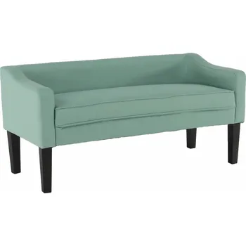 Lavice FIRONA látka mentolová, nohy dřevo černé