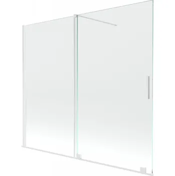 Vanová zástěna MEXEN/S - Velar Dvoukřídlá posuvná vanová zástěna 180 x 150, transparent, bílá 896-180-000-01-20