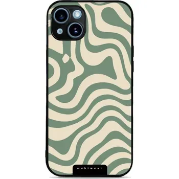 Pouzdro na mobilní telefon Lesklý kryt Mobiwear Glossy - Apple iPhone 14 Plus - GA57G Zelené a béžové zkrouceniny (Prémiové lesklé pouzdro, obal, kryt Mobiwear Glossy na mobil Apple iPhone 14 Plus - GA57G Zelené a béžové zkrouceniny, materiál Plast + TPU silikon - krytí po všech)