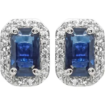 Náušnice Zlaté náušnice se safírem a diamanty 54831