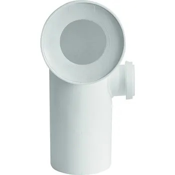 Kanalizační potrubí WC připojovací koleno s odbočkou bílé 90st. d 110mm odbočka d 50 mm vpravo