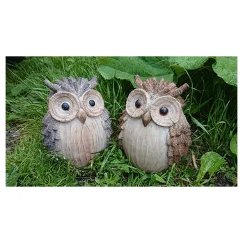 Zahradní dekorace Sova dřevěný design větší