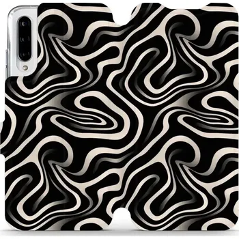 Pouzdro na mobilní telefon Flipové pouzdro Mobiwear - Xiaomi Mi A3 - VA63S Vlnky a linky (Knížkové flip pouzdro, obal, kryt na mobil Xiaomi Mi A3 - VA63S Vlnky a linky, materiál Umělá kůže + TPU - ochrana 360°, stojánek, silikonová vanička, magnetické zavírání)
