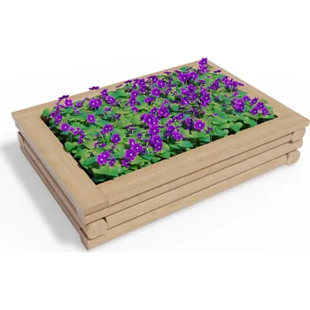 Vyvýšený dřevěný záhon 90 x 130 cm, výška 27,5 cm, obdélníkový