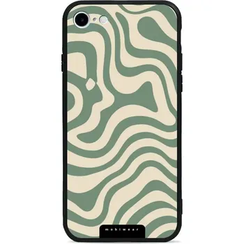 Lesklý kryt Mobiwear Glossy - Apple iPhone 7 / 8 / SE 2020 / SE 2022 - GA57G Zelené a béžové zkrouceniny (Prémiové lesklé pouzdro, obal, kryt Mobiwear Glossy na mobil Apple iPhone 7 / 8 / SE 2020 / SE 2022 - GA57G Zelené a béžové zkrouceniny, materiál Pla