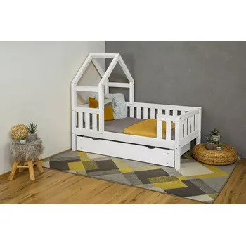 Dětská postel MAXIDO Dětská postel domeček Zara - jeden šuplík 200x120 bílá (Český výrobek)