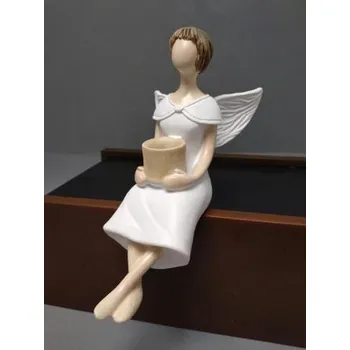 Zahradní dekorace Víla s košíkem sedící velká