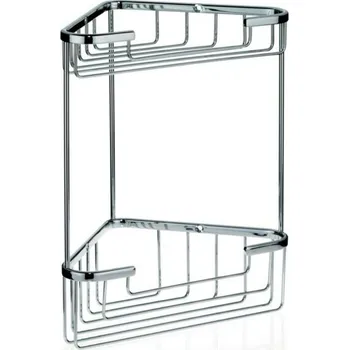 Drátěná police KELA Rohová police BRASS 2 patra chrom KL-21919