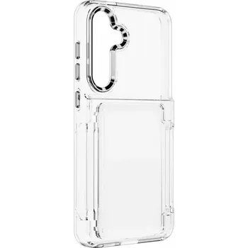 Pouzdro na mobilní telefon Silikonové pouzdro FORCELL F-PROTECT Crystal Pocket na mobil Samsung Galaxy S24 Plus čiré se slotem na platební kartu (FORCELL F-PROTECT Crystal Pocket pro SAMSUNG GALAXY S24 Plus transparentní)