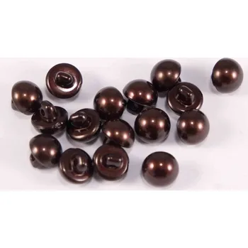 Knoflík Knoflík perlička se spodním přišitím - hnědá - průměr 0,9 cm