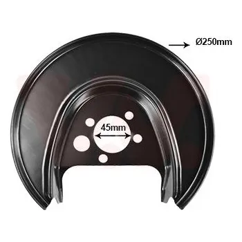 Brzdový kotouč Ochranný plech proti rozstřikování, brzdový kotouč VAN WEZEL 5817374