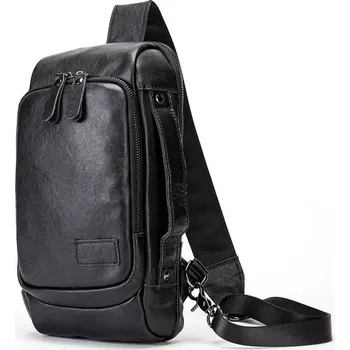 Pánská kožená hrudní taška NW685 Barva (Varianta): Černá