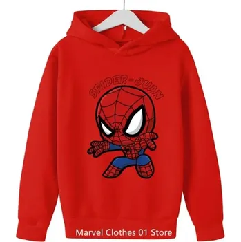 Chlapecký svetr Spiderman Dětská mikina s potiskem oblíbeného akčního hrdiny - Spidermana Barva: Červená, Velikost: 120 / 5-6 let