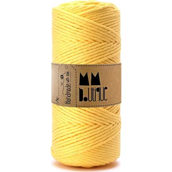 Příze MMboutique bavlněná šňůra na macramé Single twist 3mm 100m Lemon