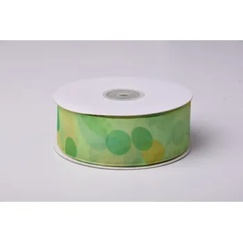 Stuha Stuha v zelené barvě s velikonočním potiskem 4 cm VY098