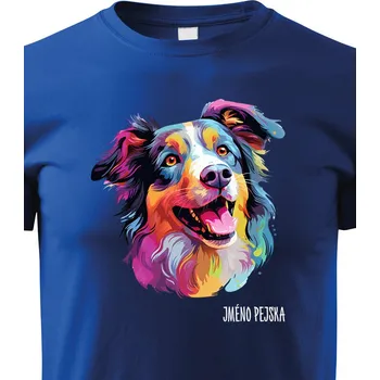 Chlapecké tričko Dětské tričko Kolie, Barva Modrá, Velikost 134 cm/8 roků, Canvas Dětské tričko 2443