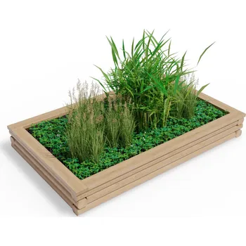 Květináč Vyvýšený dřevěný záhon 130 x 210 cm, výška 27,5 cm, obdélníkový