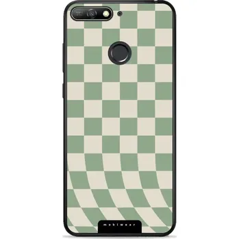Pouzdro na mobilní telefon Lesklý kryt Mobiwear Glossy - Huawei Y6 Prime 2018 / Honor 7A - GA58G Zelená a béžová šachovnice (Prémiové lesklé pouzdro, obal, kryt Mobiwear Glossy na mobil Huawei Y6 Prime 2018 / Honor 7A - GA58G Zelená a béžová šachovnice, materiál Plast + TPU silikon