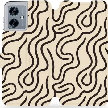Pouzdro na mobilní telefon Flipové pouzdro Mobiwear - Motorola Moto G54 5G / Moto G54 5G Power Edition - VA60S Linky (Knížkové flip pouzdro, obal, kryt na mobil Motorola Moto G54 5G / Moto G54 5G Power Edition - VA60S Linky, materiál Umělá kůže + TPU - ochrana 360°, stojánek,)