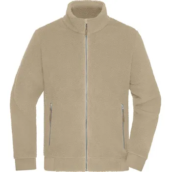 Pánská mikina James&amp;Nicholson Unisex chlupatá mikina JN1862 Stone M