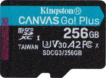 Paměťová karta Kingston Canvas Go! Plus microSDXC 256 GB UHS-I U3 V30 + SD adaptér