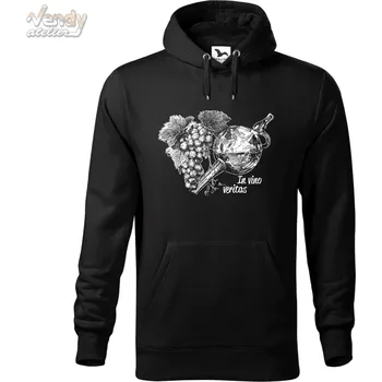 Dámská mikina Mikina - In vino veritas Barva: Černá (01), Velikost: XXL, Střih: Pánské