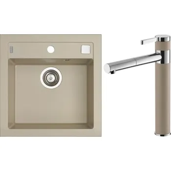 Alveus Set Formic 20 Granitový dřez bez odkapu 520x510 mm + baterie Zina 02, pebble, SETA744