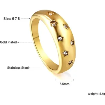 Prsten Stylový nerezový prsten ve zlaté barvě - 338G,9