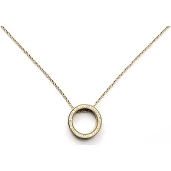 Náhrdelník ORNAMENTI Pozlacený náhrdelník Circle gold se zirkony