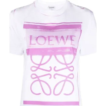 Dámské tričko LOEWE Logo Pink White tričko L Růžová